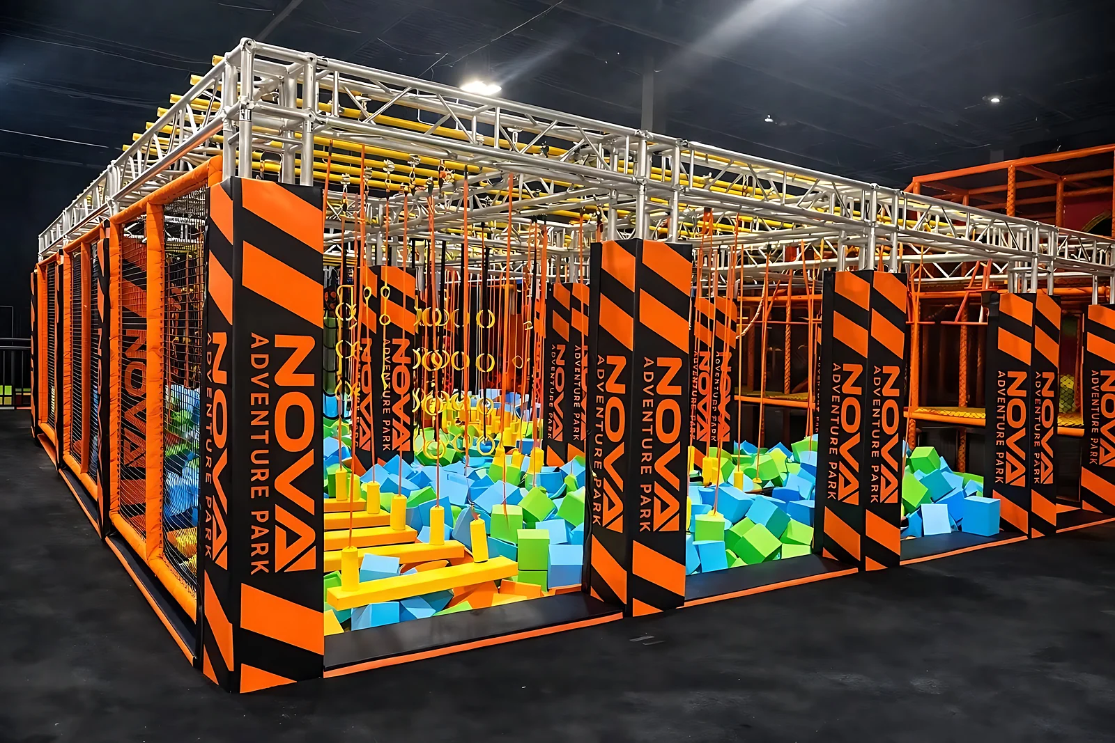 Ninja warrior arena at Nova Adventure Park East Hartford