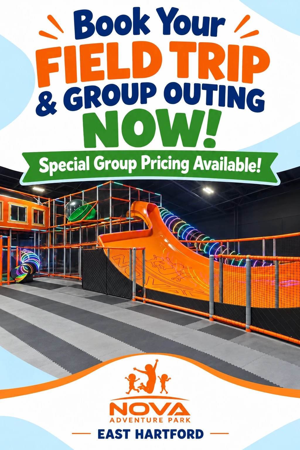 Book your Field Trip and Group Outing now — special group pricing available, Nova Adventure Park East Hartford